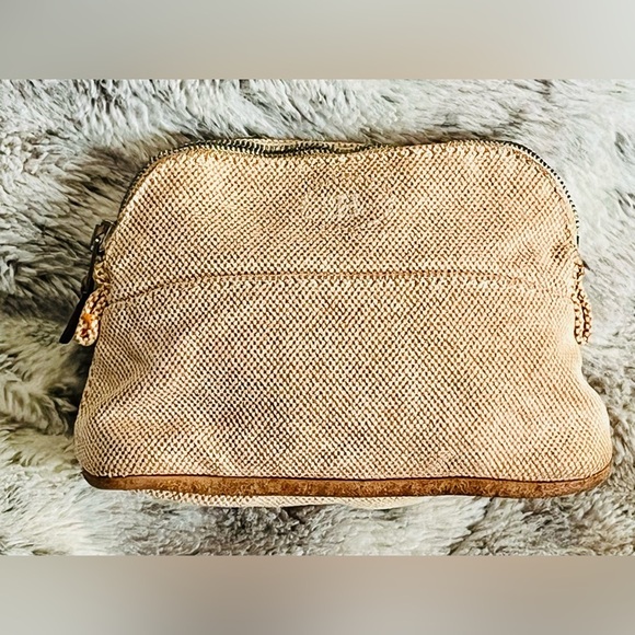 HERMES Cotton Canvas Mini Bolide Travel Cosmetic Pouch - Picture 2 of 16